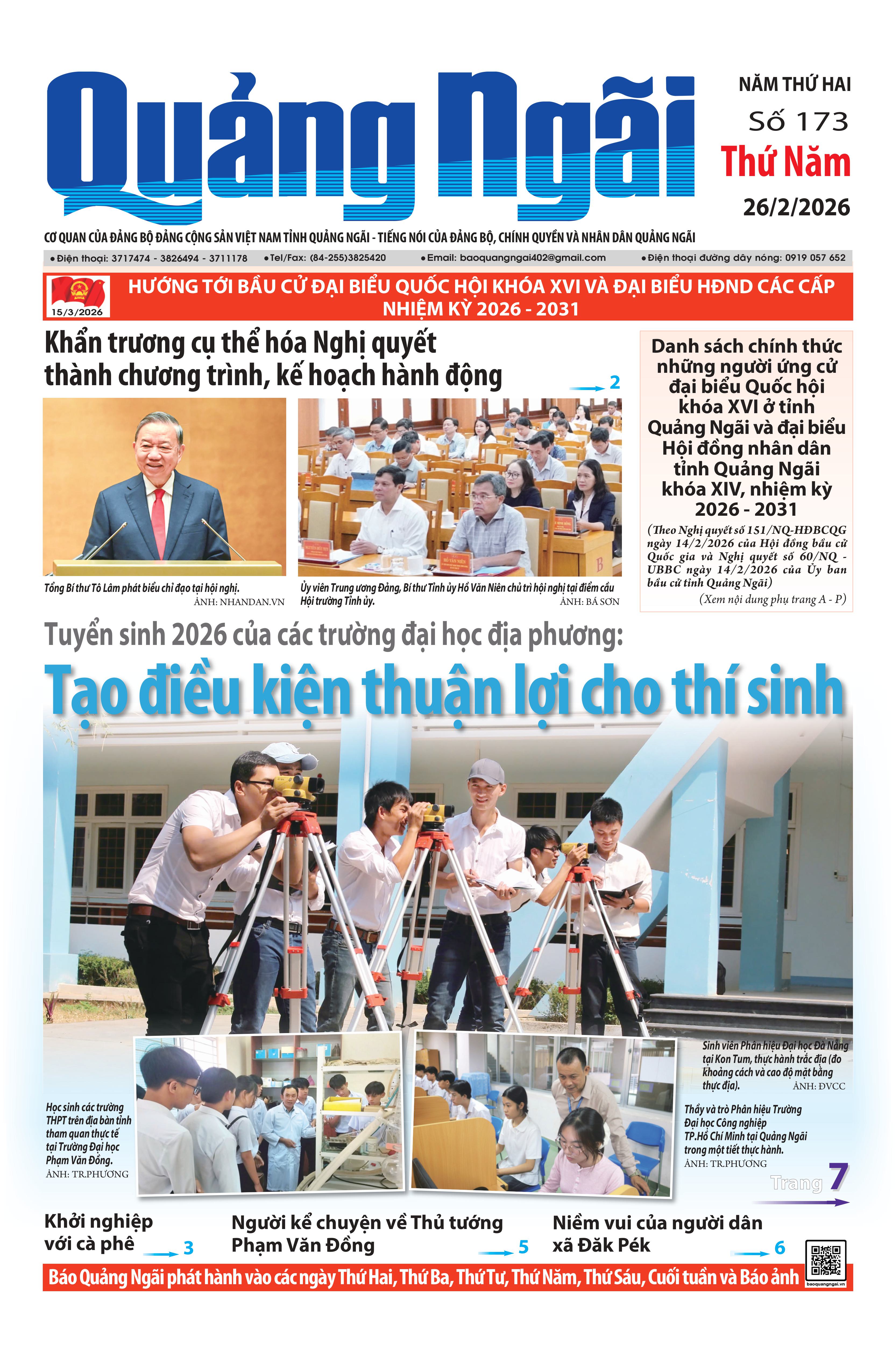 Số báo 173, ra ngày 26/2/2026