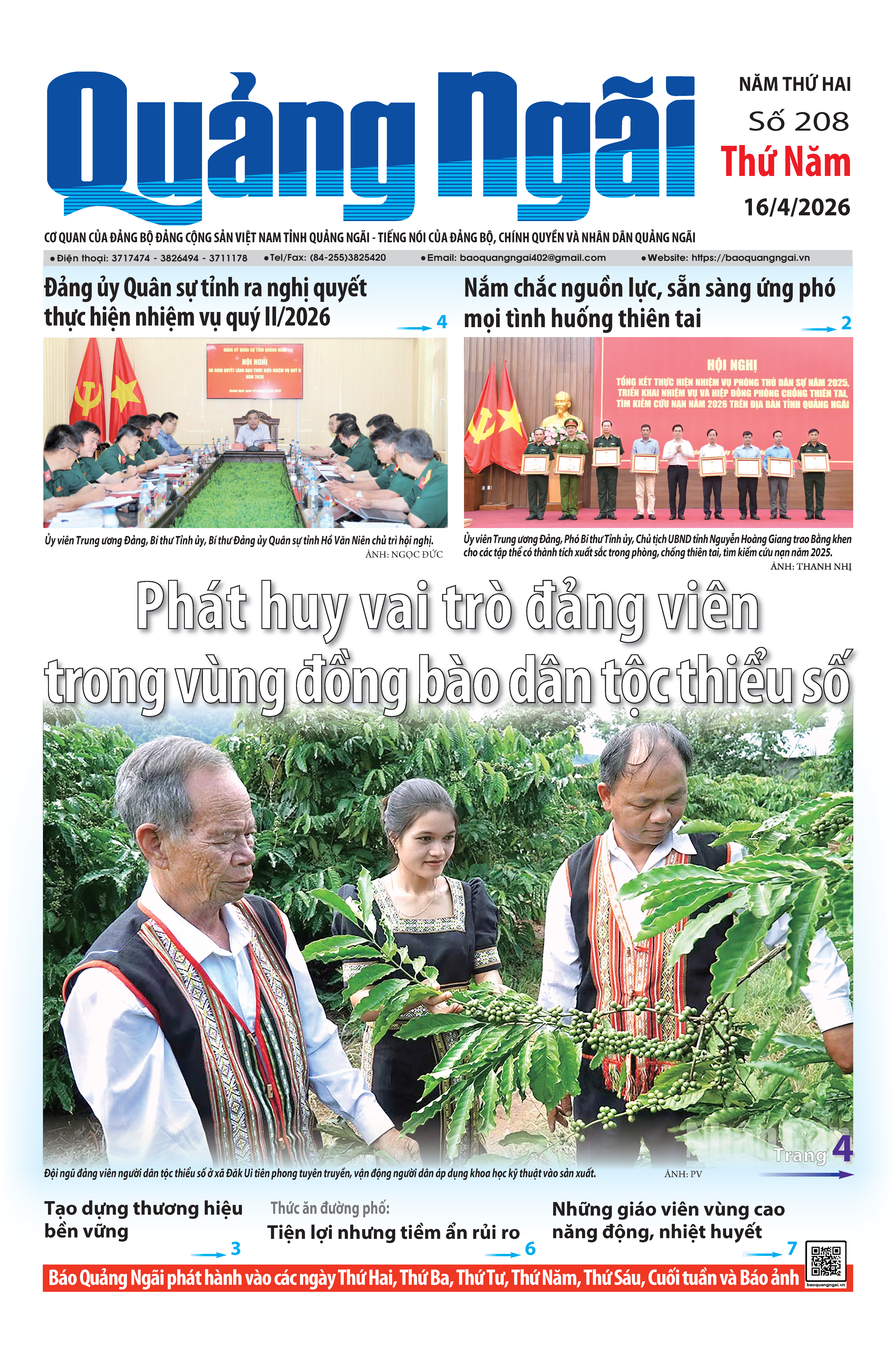 Số b&aacute;o 208 ng&agrave;y 16/4