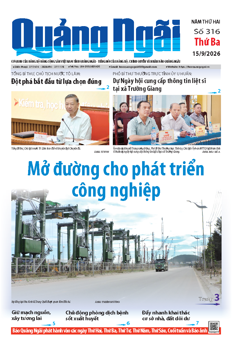 Số b&aacute;o 316 ng&agrave;y 15/9/2026