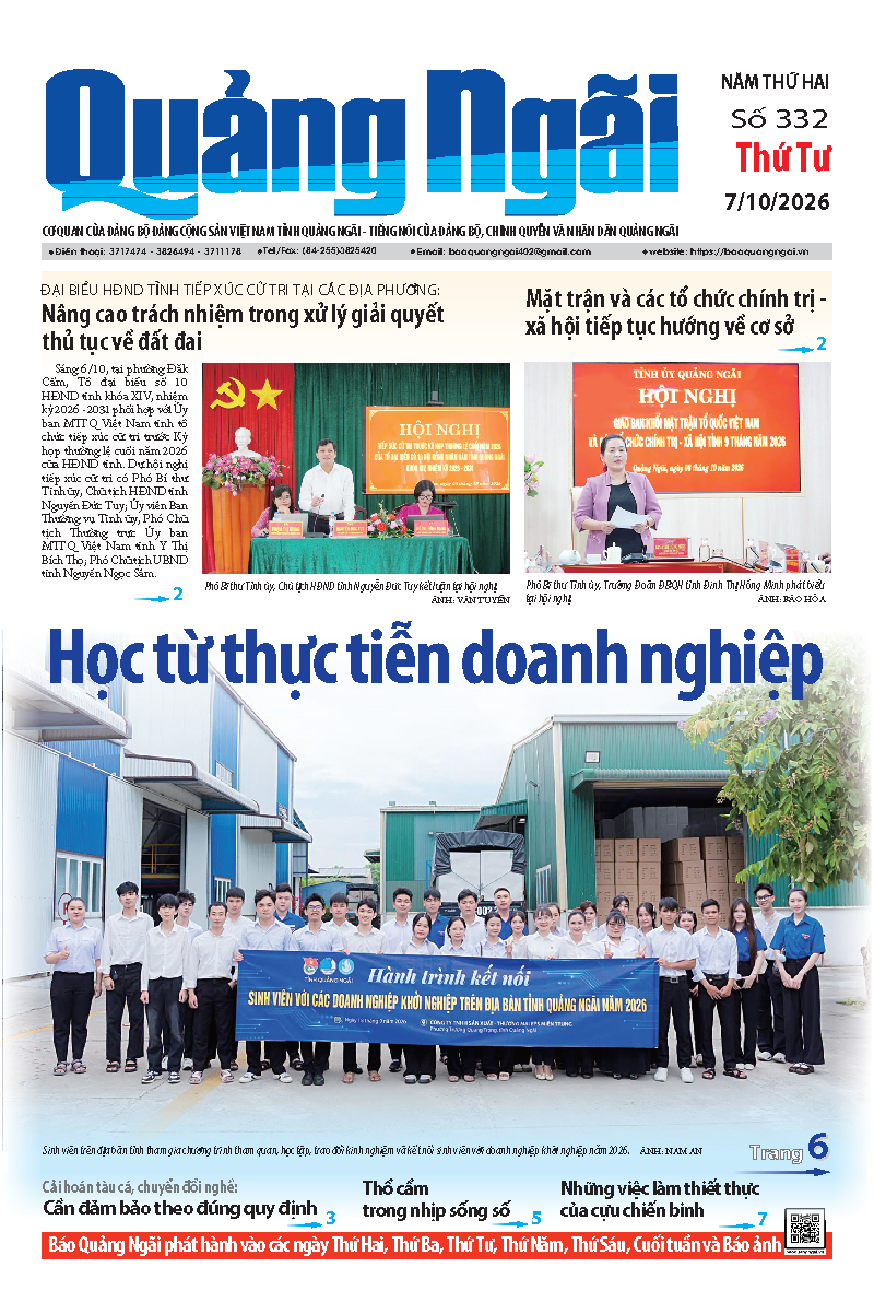 Số b&aacute;o 332 ng&agrave;y 7/10/2026