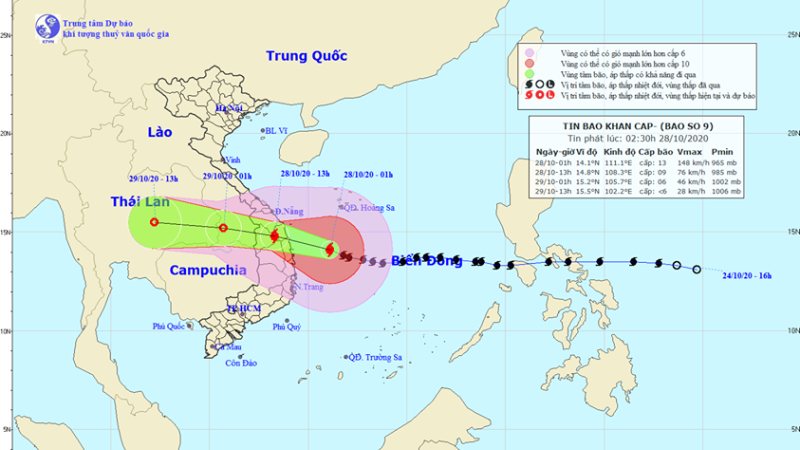 BÃO SỐ 9 CÁCH QUẢNG NGÃI 280 KM