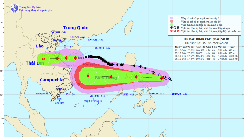 Bão số 8 sắp đổ bộ vào miền Trung, bão mới lại áp sát Biển Đông