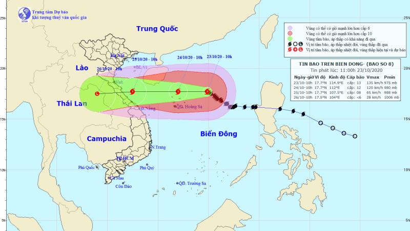 Bão số 8 tiếp tục mạnh lên, giật cấp 15