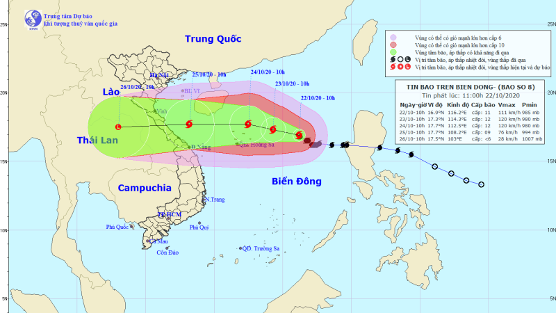 Bão số 8 tăng hai cấp giữa Biển Đông