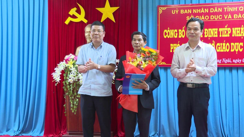 Ông Nguyễn Văn Tâm được bổ nhiệm Phó Giám đốc Sở GD và ĐT Quảng Ngãi