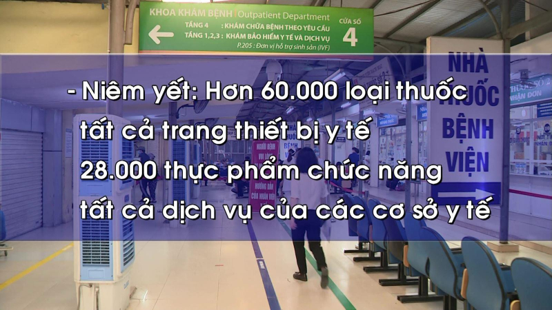 Tất cả dịch vụ y tế sẽ được niêm yết giá
