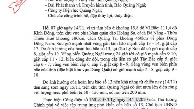 Công điện khẩn số: 08/CĐ-UBND