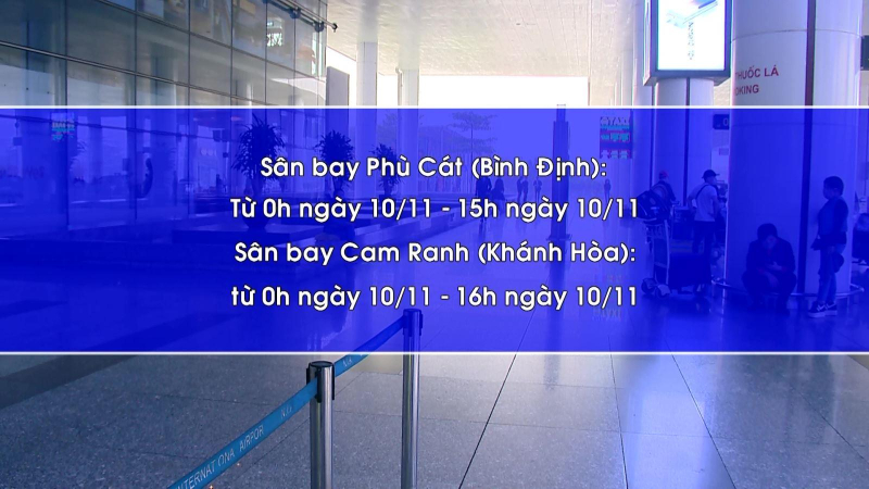 Dừng hoạt động một số sân bay để tránh bão số 12