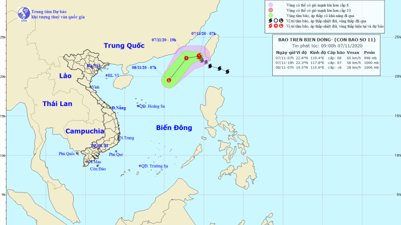 Bão số 11 gây sóng lớn và gió giật mạnh trên biển