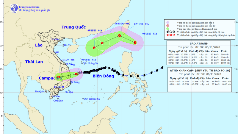 Bão gần biển Đông (Cơn bão Atsani)