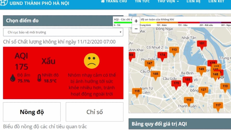 Không khí Hà Nội vẫn ô nhiễm nghiêm trọng