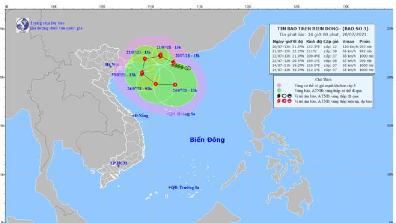 TIN BÃO TRÊN BIỂN ĐÔNG (Cơn bão số 3)
