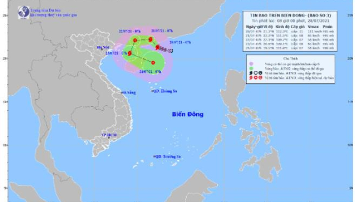 TIN BÃO TRÊN BIỂN ĐÔNG (Cơn bão số 3)