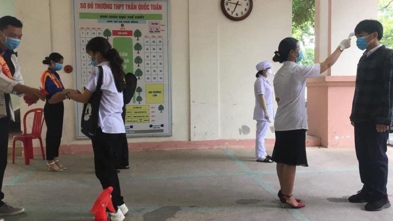 Chấp hành quy định phòng chống dịch Covid -19 tại các điểm thi