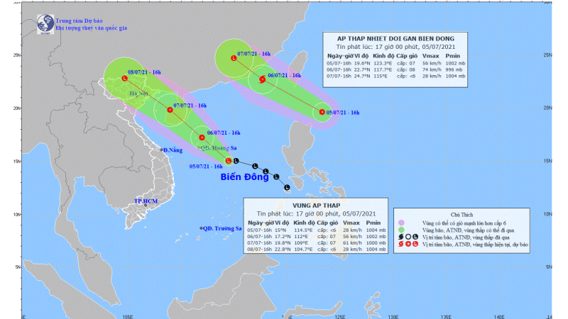 Tin áp thấp nhiệt đới gần biển đông và vùng áp thấp trên biển đông