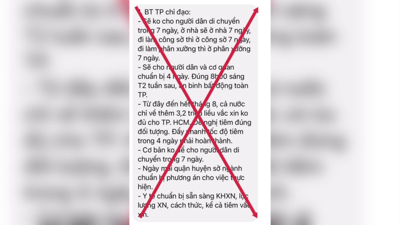 Thông tin “Hà Nội không cho người dân di chuyển trong 7 ngày” là giả mạo