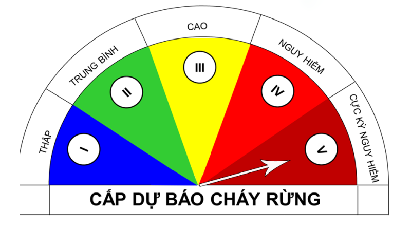 Quảng Ng&atilde;i dự b&aacute;o ch&aacute;y rừng cấp V (cấp cực kỳ nguy hiểm)