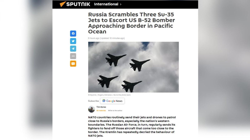 Nga chặn máy bay Mỹ ở Thái Bình Dương