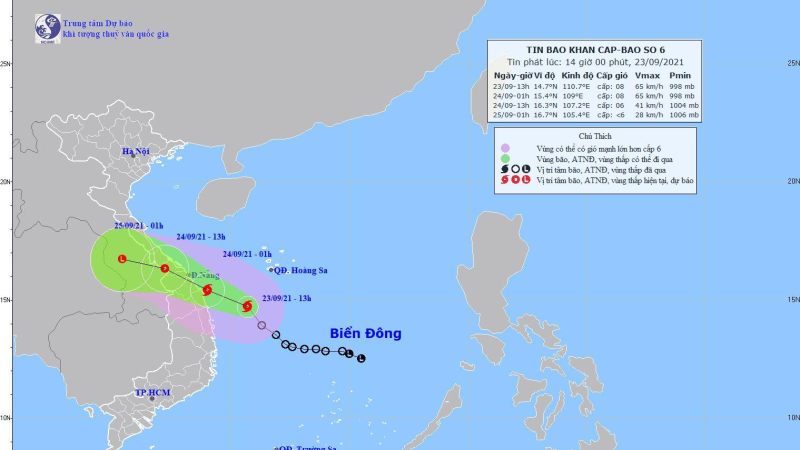 Tin bão khẩn cấp, cơn bão số 6