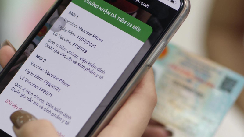 Tích hợp thẻ xanh Covid-19 trên căn cước công dân