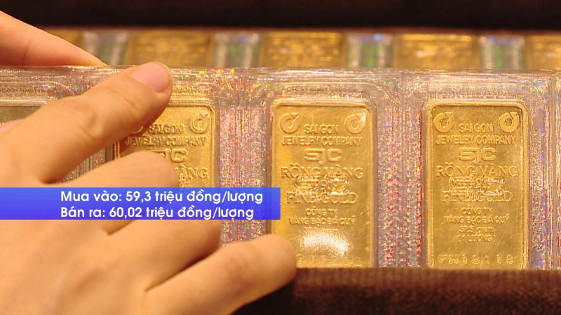 Gía vàng chạm mốc 60 triệu đồng/lượng