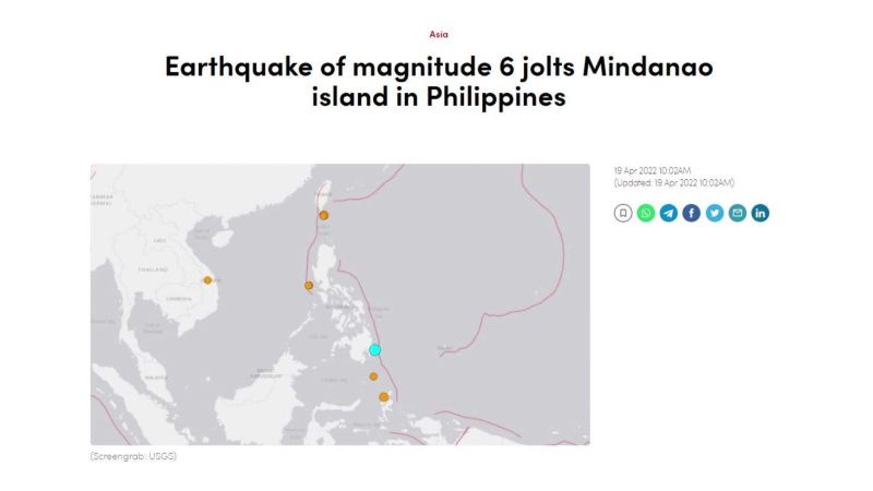 Động đất mạnh tại châu Á