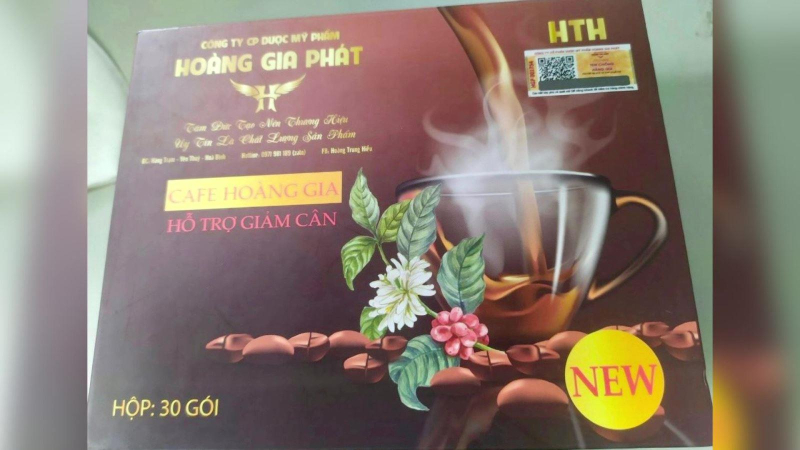 Thu hồi thực phẩm bổ sung cafe Hoàng Gia chứa chất cấm