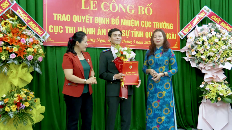 Ông Võ Văn Xông giữ chức Cục trưởng Cục Thi hành án dân sự tỉnh Quảng Ngãi