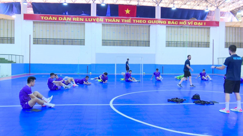 SEA Games 31 - Đội tuyển Futsal nam Việt Nam tập luyện
