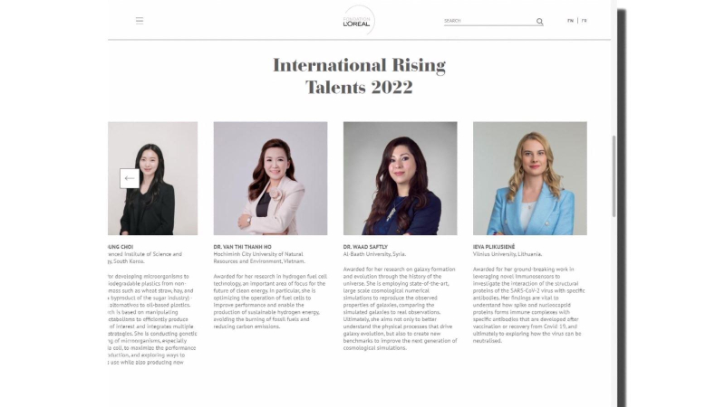 UNESCO vinh danh một nhà khoa học nữ Việt Nam