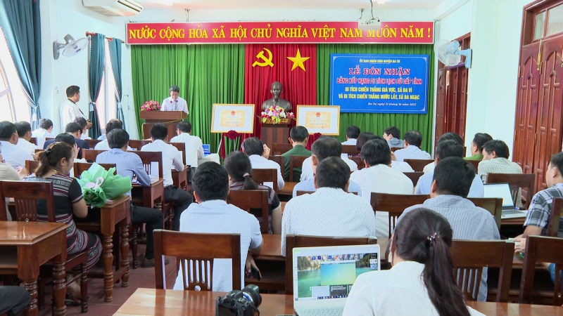 Đón nhận bằng xếp hạng di tích cấp tỉnh chiến thắng nước lầy và chiến thắng giá vực