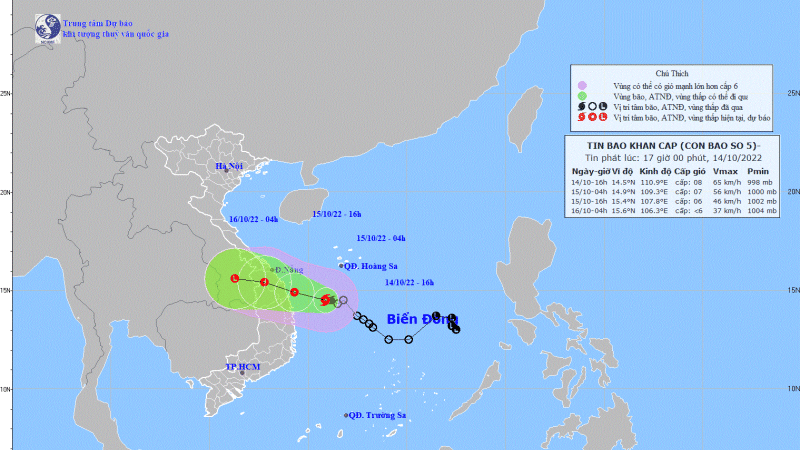 Tin bão khẩn cấp (Cơn bão số 5)