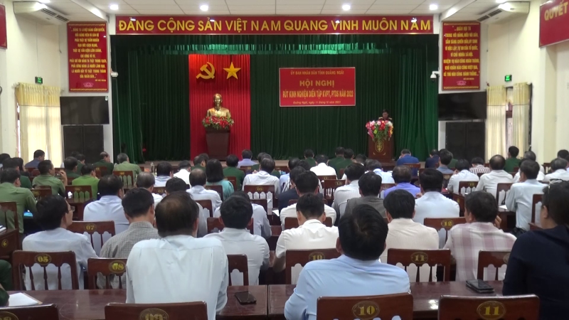 Hội nghị r&uacute;t kinh nghiệm diễn tập khu vực ph&ograve;ng thủ v&agrave; ph&ograve;ng thủ d&acirc;n sự tỉnh năm 2022