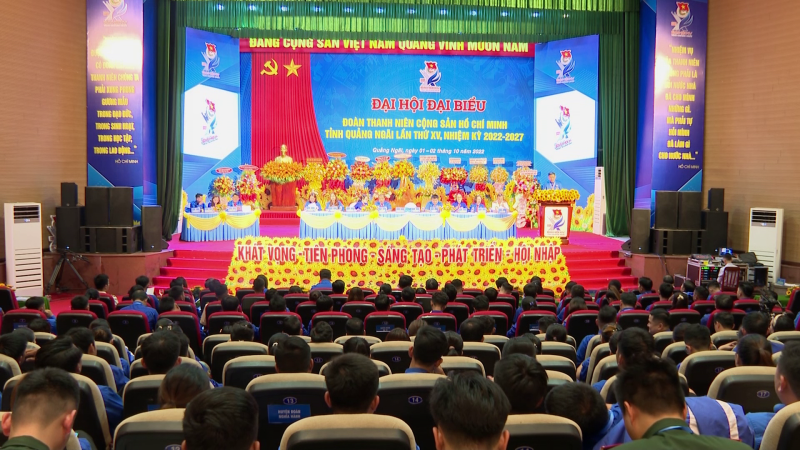 Khai mạc Đại hội Đại biểu Đo&agrave;n TNCS Hồ Ch&iacute; Minh tỉnh Quảng Ng&atilde;i lần thứ XV, Nhiệm kỳ 2022 - 2027