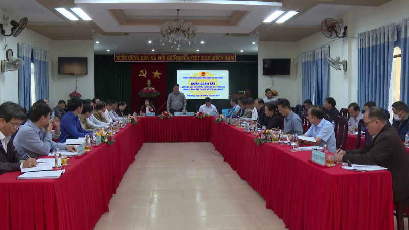Đo&agrave;n Đại biểu quốc hội tỉnh Quảng Ng&atilde;i gi&aacute;m s&aacute;t tại huyện Tr&agrave; Bồng