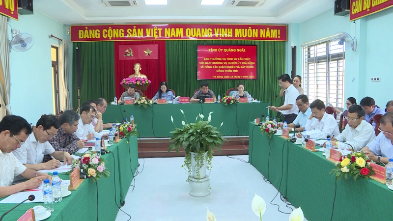 Ban thường vụ Tỉnh ủy làm việc tại huyện Trà Bồng