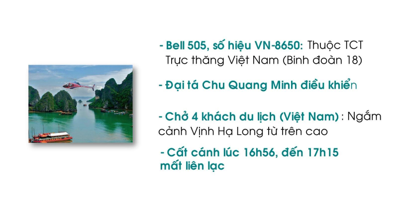 Toàn cảnh vụ máy bay trực thăng rơi ở Vịnh Hạ Long