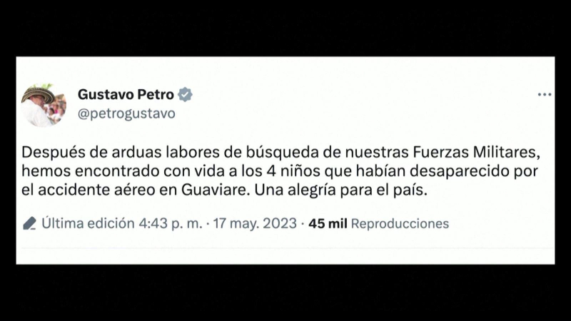 4 trẻ em sống sót thần kỳ sau tai nạn máy bay ở Colombia