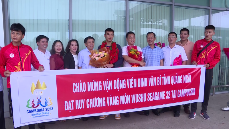 Quảng Ngãi đón vận động viên đoạt huy chương vàng Sea games 32