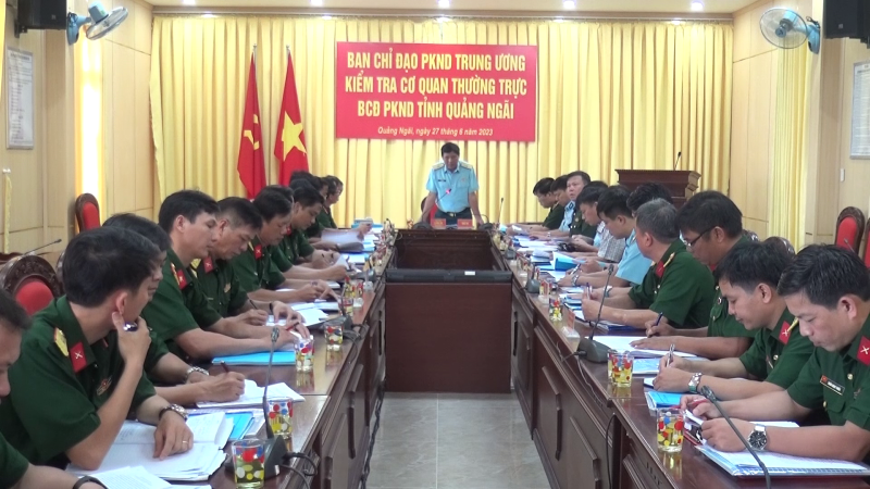 Ban Chỉ đạo Phòng không Trung ương kiểm tra Cơ quan Thường trực Ban chỉ đạo phòng không nhân dân tỉnh
