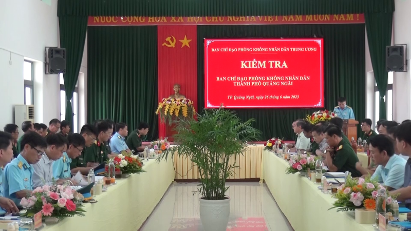 Ban chỉ đạo Ph&ograve;ng kh&ocirc;ng Nh&acirc;n d&acirc;n Trung ương kiểm tra tại Th&agrave;nh phố Quảng Ng&atilde;i