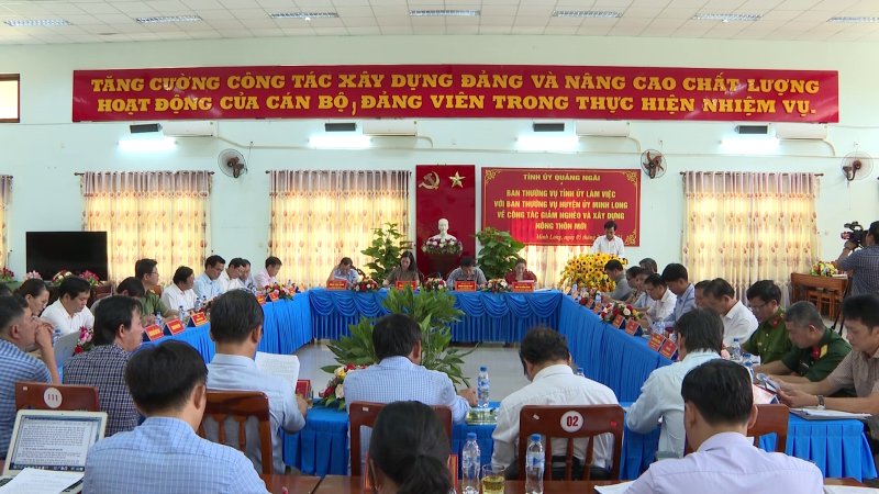 Ban thường vụ Tỉnh ủy l&agrave;m việc với Ban thường vụ huyện ủy Minh Long