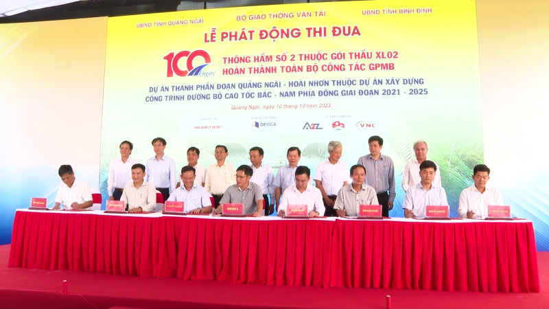 Phát động thi đua 100 ngày thông hầm số 2, dự án thành phần Quảng Ngãi - Hoài Nhơn