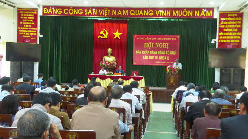 Hội nghị Ban chấp h&agrave;nh Đảng bộ Khối Cơ quan v&agrave; Doanh nghiệp tỉnh lần thứ 15