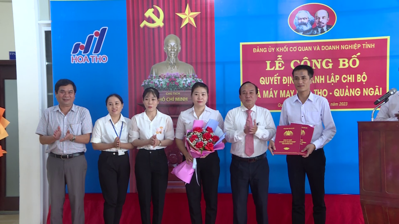 Thành lập Chi bộ Nhà Máy may Hoà Thọ - Quảng Ngãi