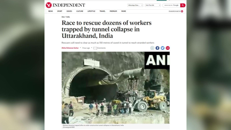 Sập đường hầm ở Ấn Độ
