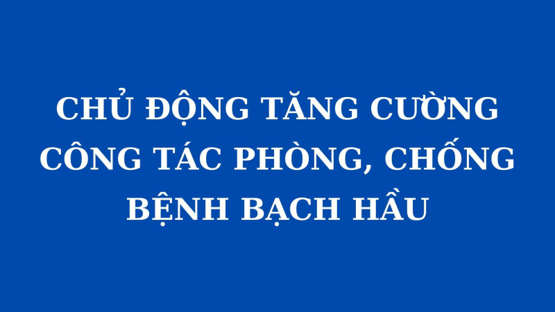Tăng cường công tác chẩn đoán, điều trị và triển khai các biện pháp phòng, chống bệnh bạch hầu