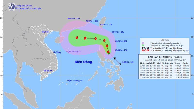 Tin bão gần biển Đông (Cơn bão YAGI)