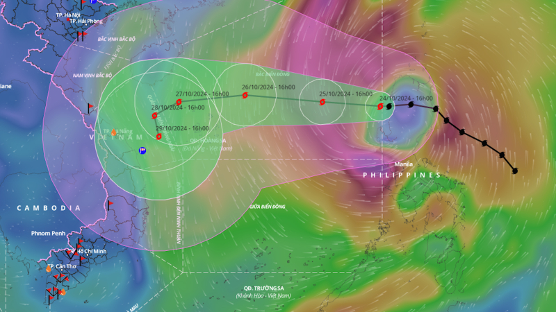 Bão TRAMI đã trở thành cơn bão số 06 trên biển Đông