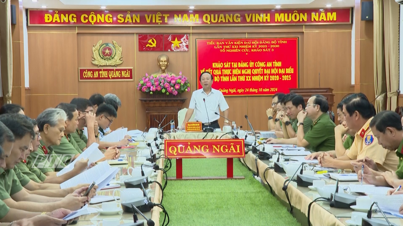 Khảo sát phục vụ xây dựng văn kiện Đại hội Đảng bộ tỉnh lần thứ XXI tại Công an tỉnh